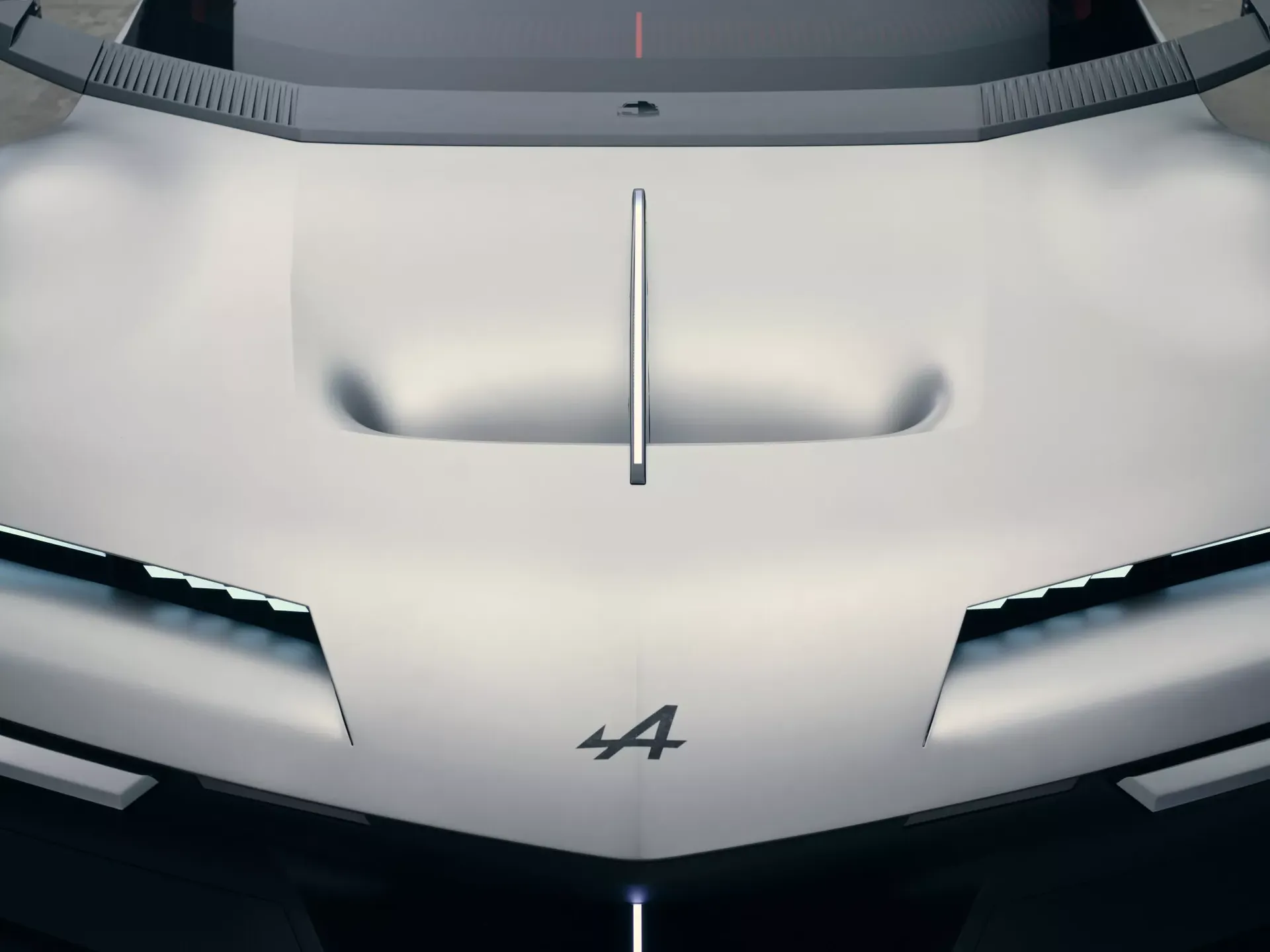 Alpine A310 Vision — detal przodu, maska i logo