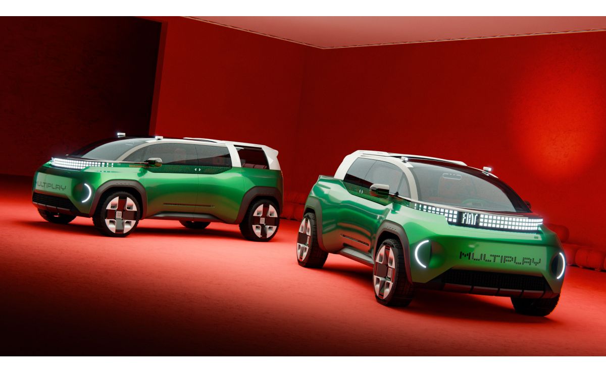 Fiat Multiplay — koncept 3 w 1, dwa modele (minivan i pick-up), wnętrze studyjne