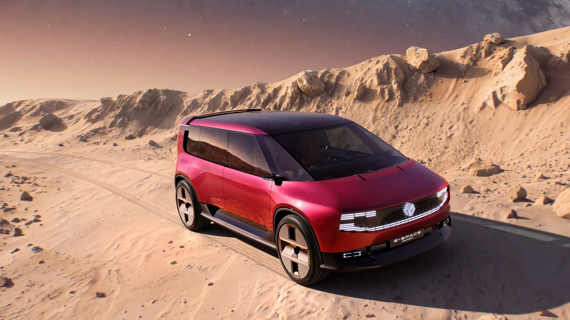 Renault E-Space Concept — przód, sceneria pustynna